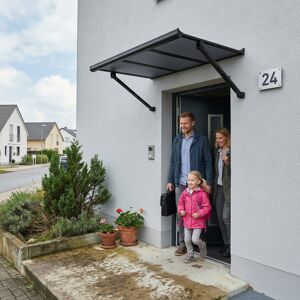 Vordach 'Augustine' schwarz 90,5 x 111 cm Polycarbonat grau