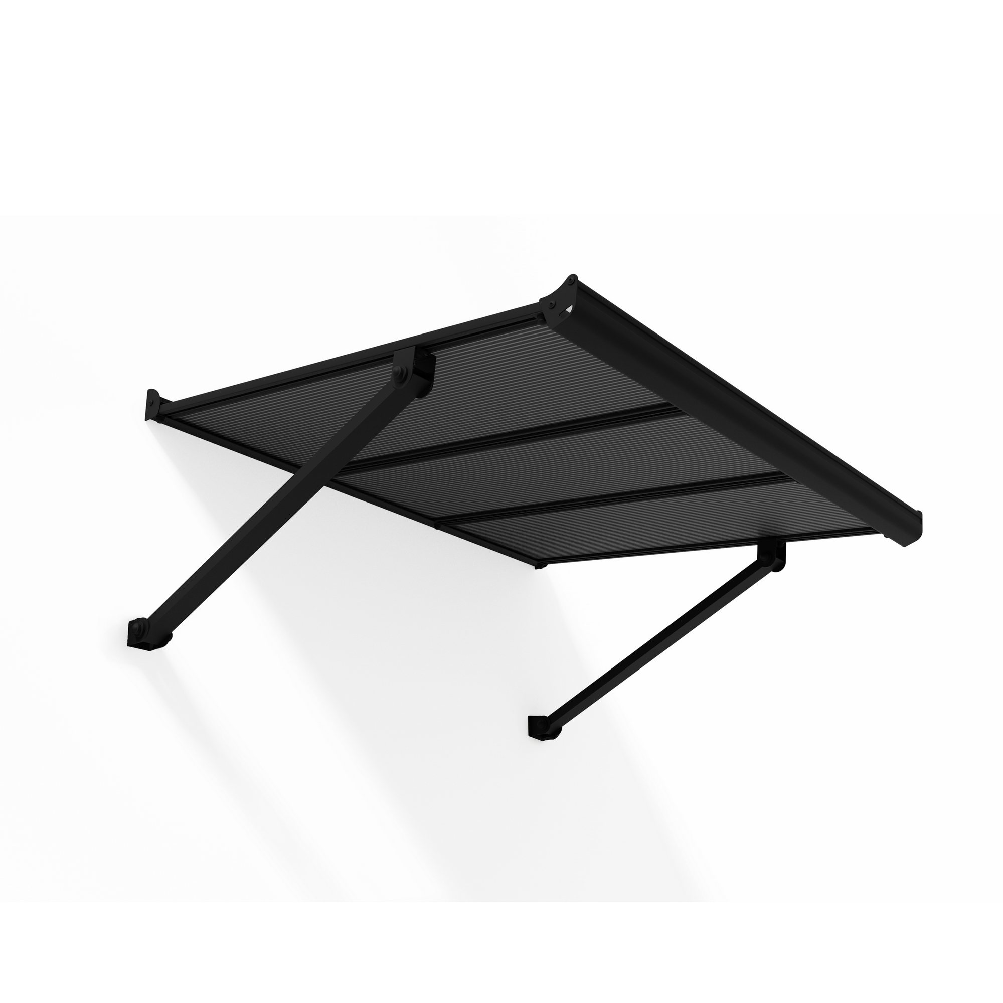 Vordach 'Augustine' schwarz 90,5 x 111 cm Polycarbonat grau