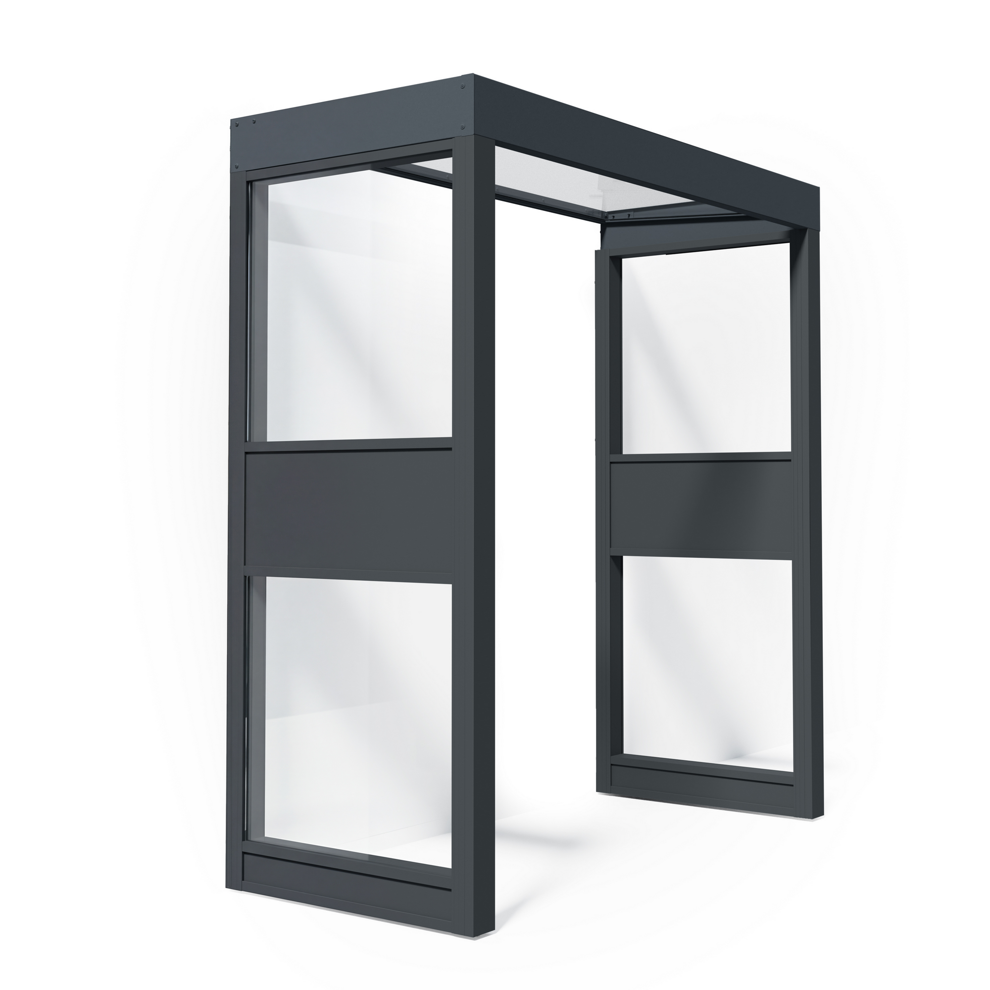 Vordach Sophia '2 SIDE Wall' grau 95 x 215 cm Acrylglas klar