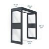 Vordach Sophia '2 SIDE Wall' grau 95 x 215 cm Acrylglas klar