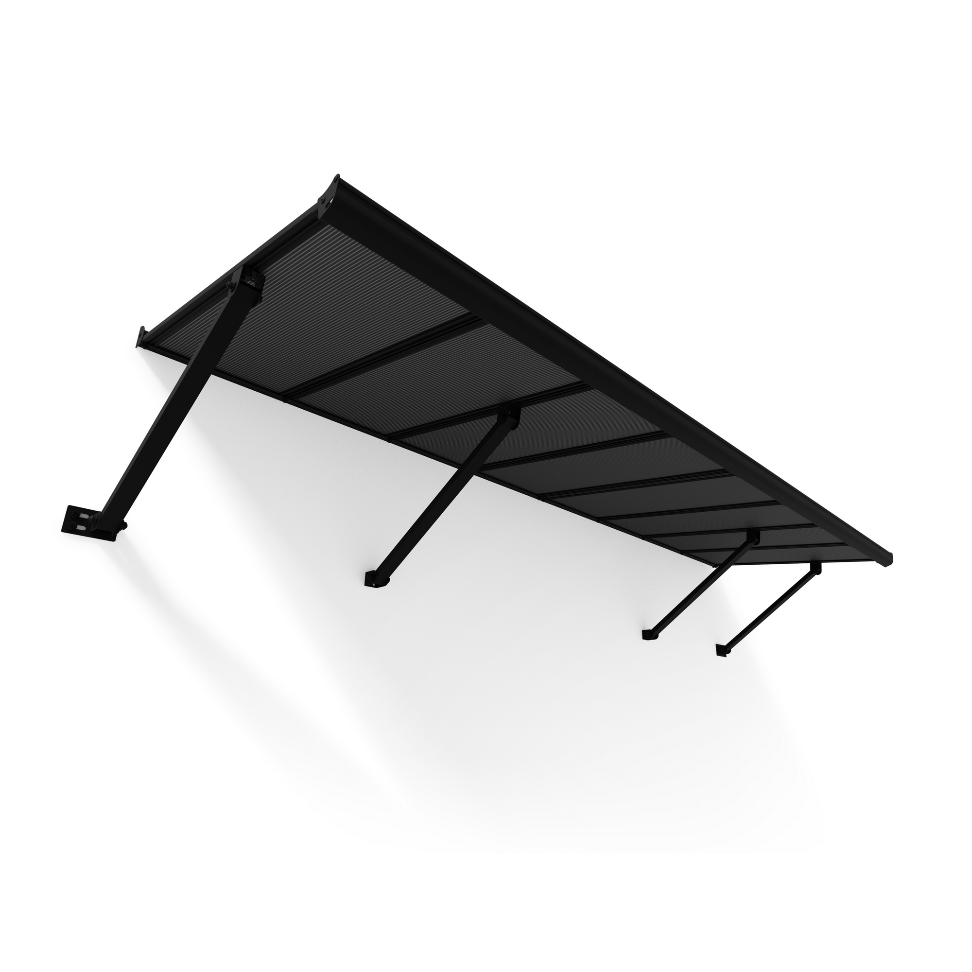 Vordach 'Augustine' schwarz 90,5 x 294 cm Polycarbonat grau