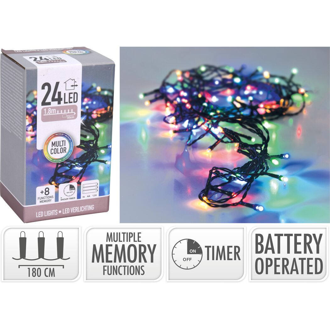 LED-Lichterkette bunt 24 LED