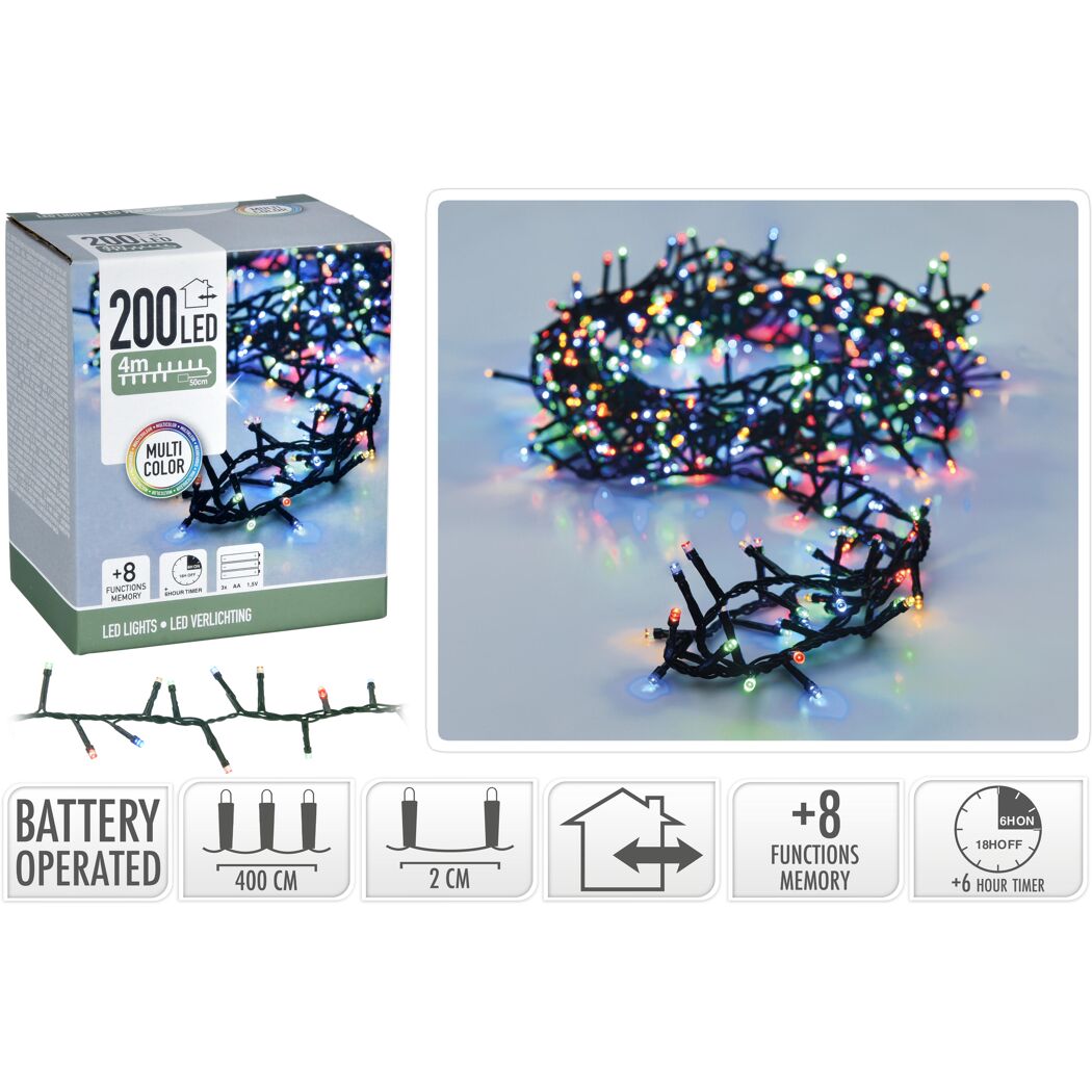LED-Lichterkette bunt 200 LED