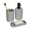 Bad-Accessoires-Set 'Fano' grau eckig 3-teilig