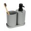 Bad-Accessoires-Set 'Fano' grau eckig 3-teilig