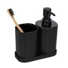 Bad-Accessoires-Set 'Fano' schwarz eckig 3-teilig