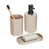 Bad-Accessoires-Set 'Fano' beige eckig 3-teilig