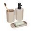 Bad-Accessoires-Set 'Fano' beige eckig 3-teilig