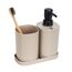 Bad-Accessoires-Set 'Fano' beige eckig 3-teilig