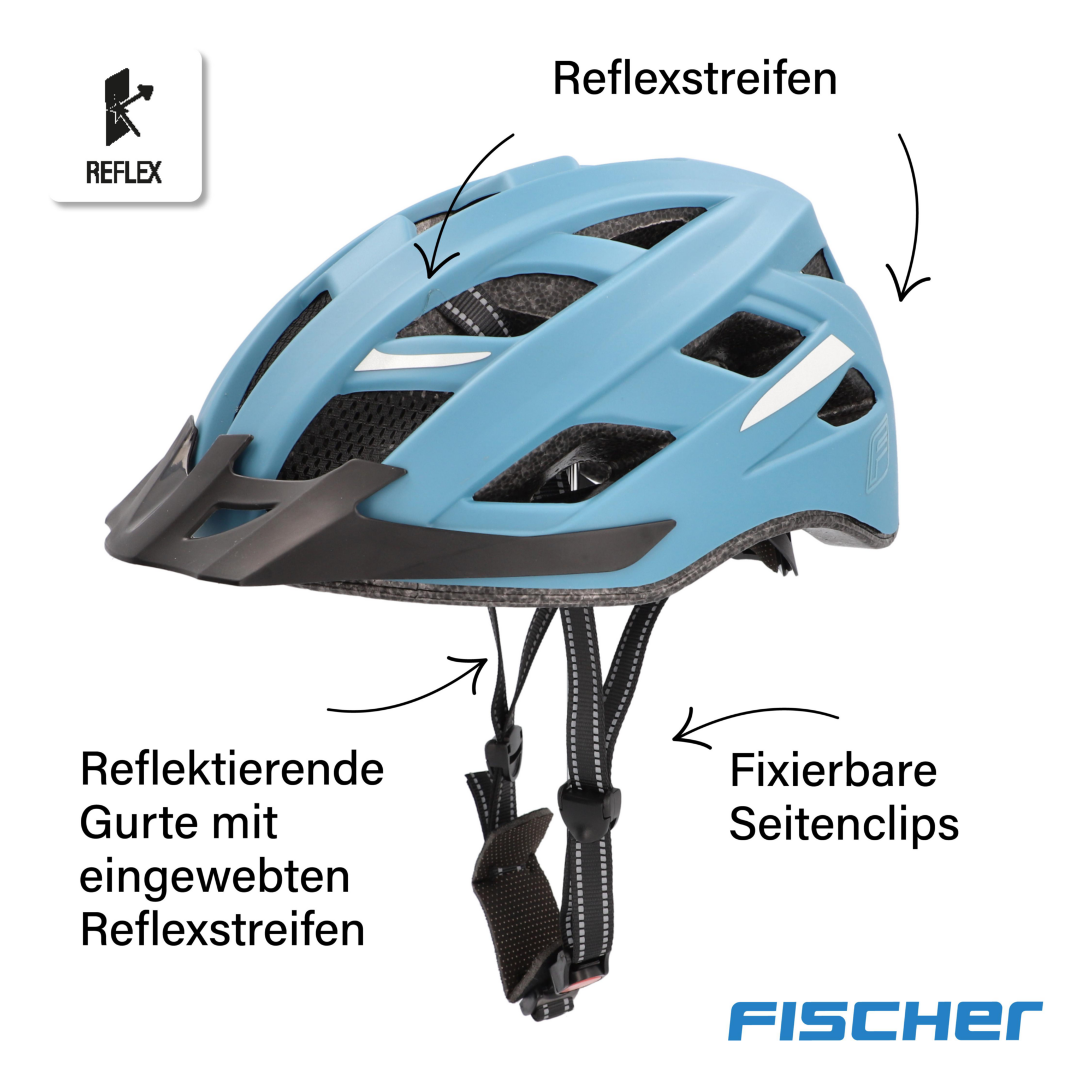 Fahrradhelm 'Urban PLUS Chicago' Größe 58-61 cm graublau