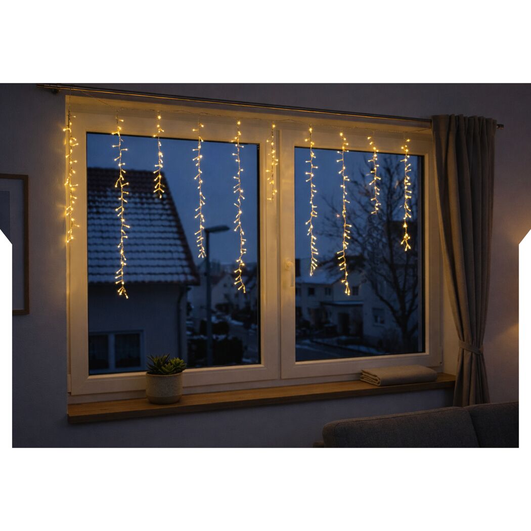 LED-Lichtervorhang Eisregen 576 LEDs 340 cm