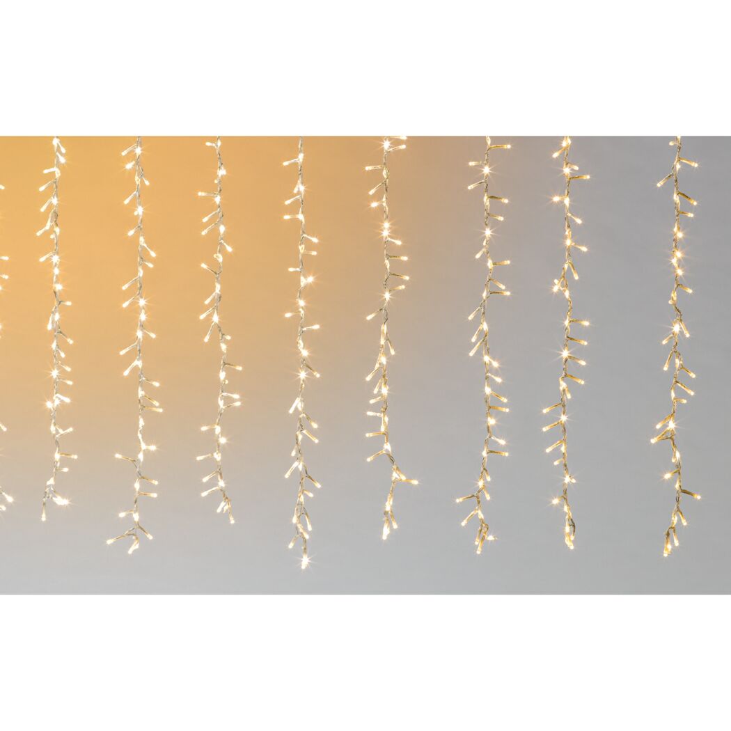 LED-Lichtervorhang Eisregen 768 LEDs 16 Leuchtstränge