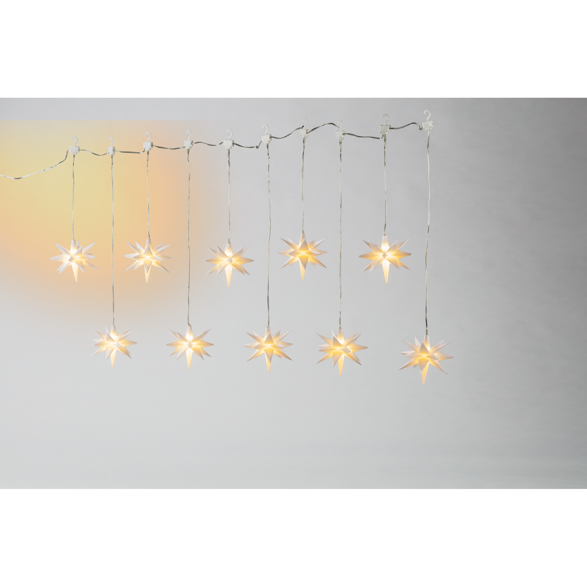 LED-Lichtervorhang Sterne mit 10 LED weiß 135 cm