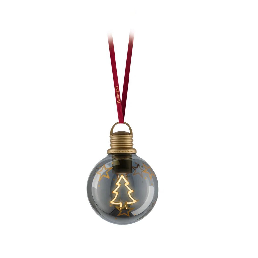 LED-Weihnachtskugel 'Tannenbaum' goldfarben Ø 10 cm