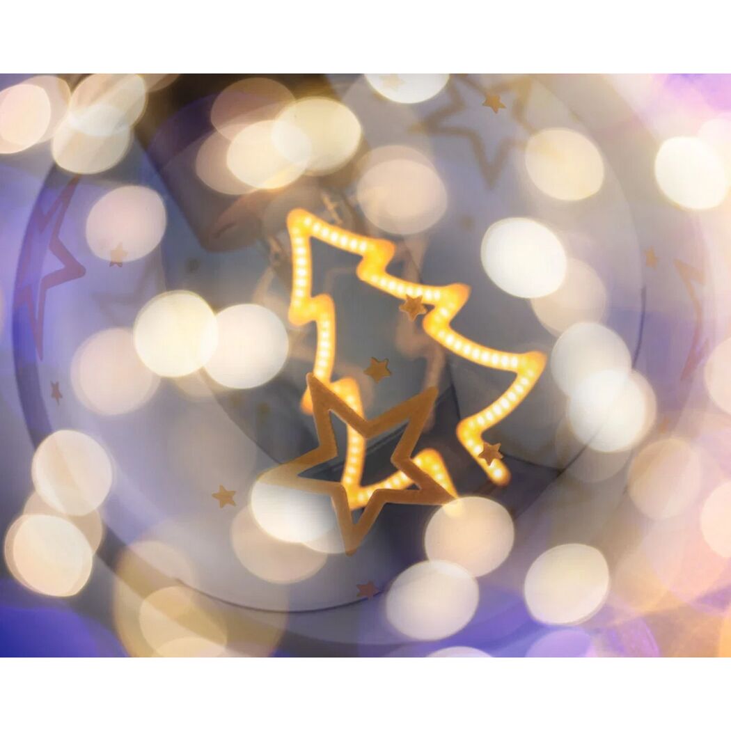 LED-Weihnachtskugel 'Tannenbaum' goldfarben Ø 10 cm