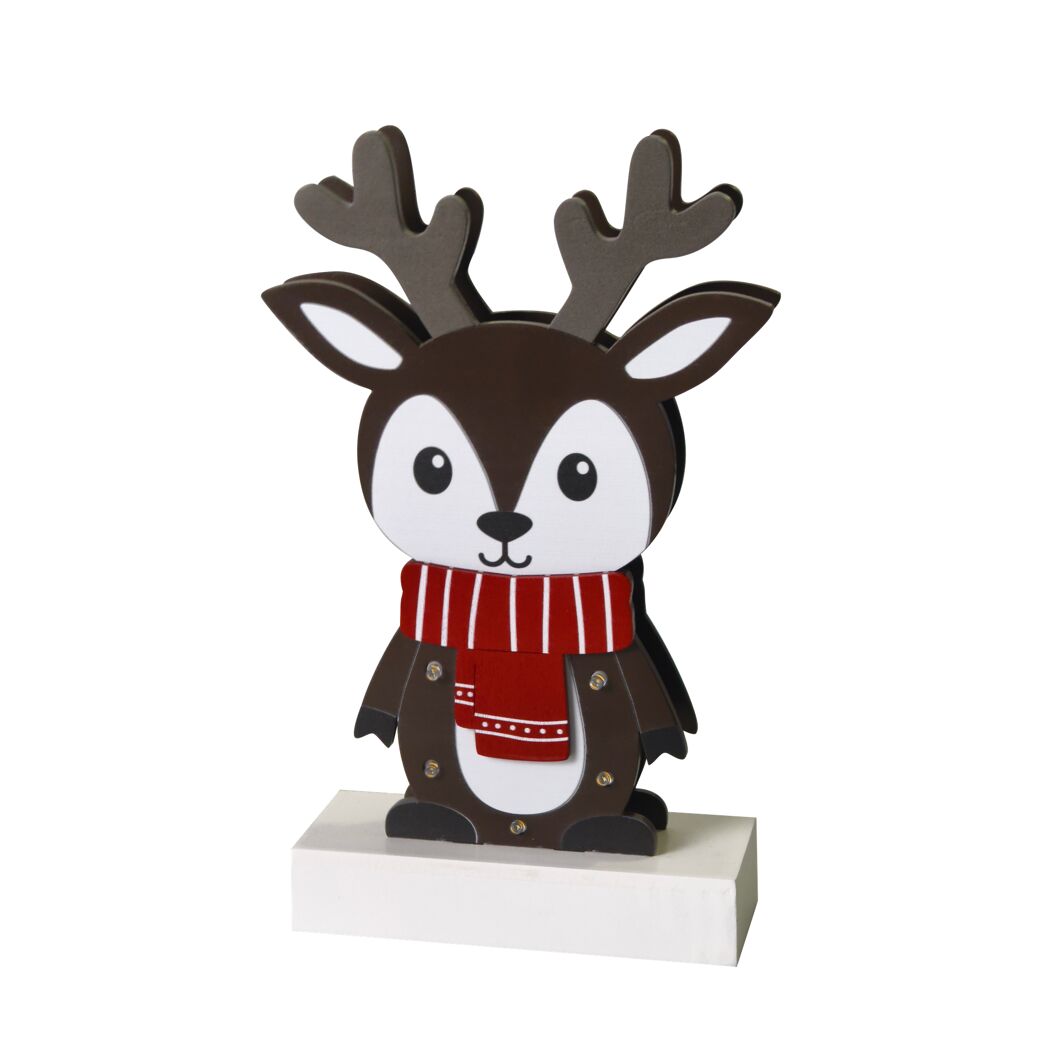 LED-Holz Rentier 5 LEDs 27 cm