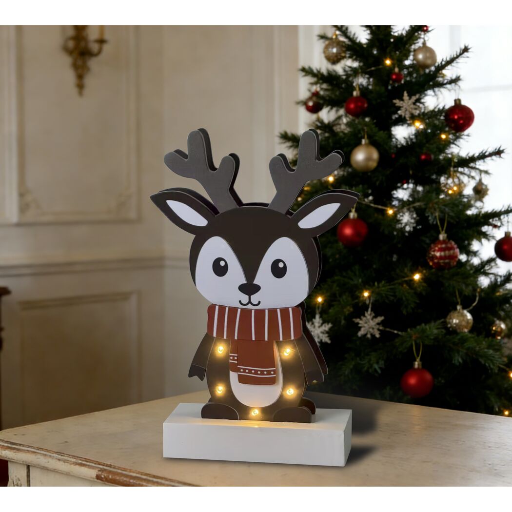 LED-Holz Rentier 5 LEDs 27 cm