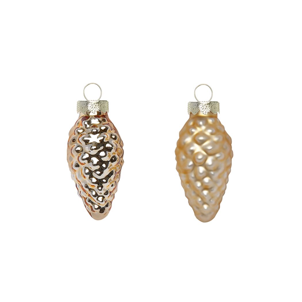 Christbaumschmuck Zapfen gold 4,4 cm 12 Stück