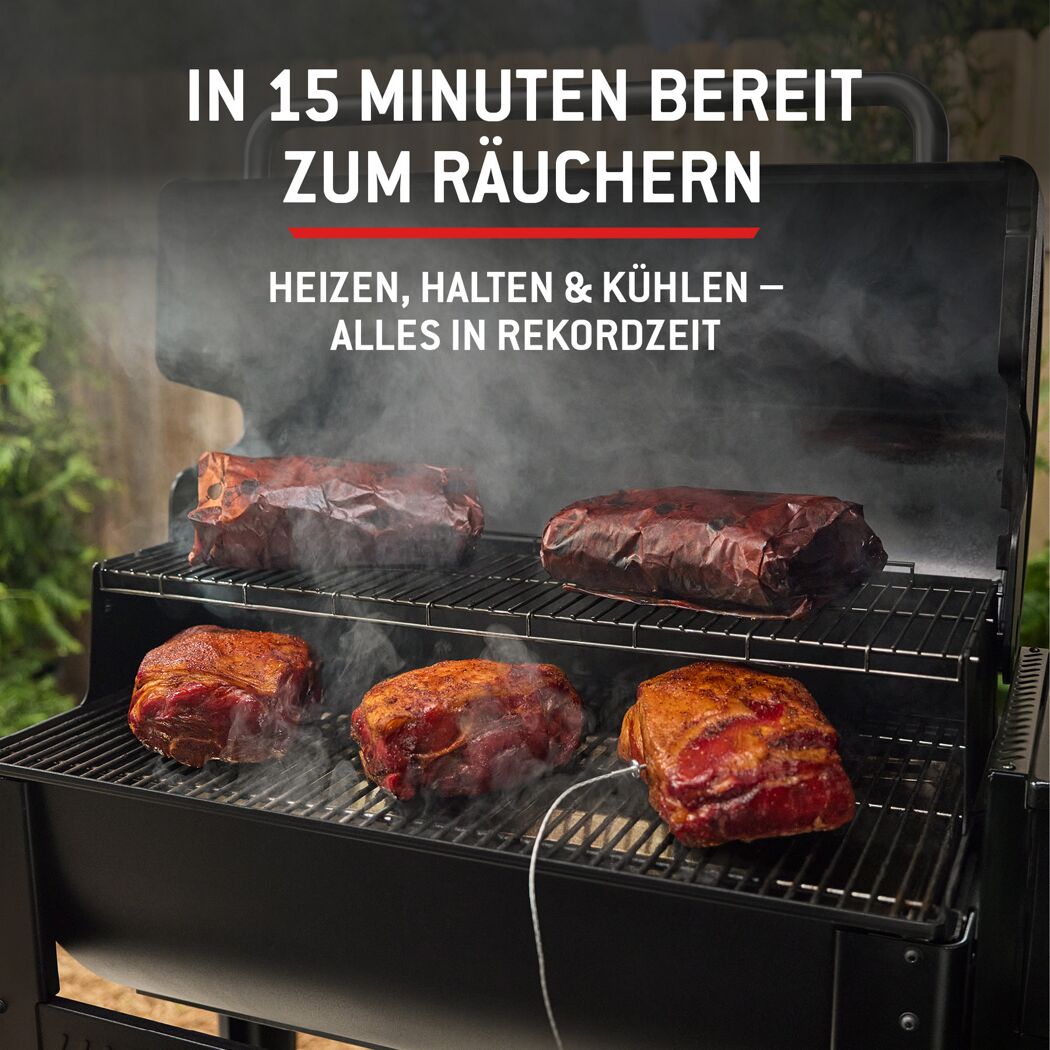 Holzpelletgrill 'Smoque' schwarz 95 x 69 x 52 cm