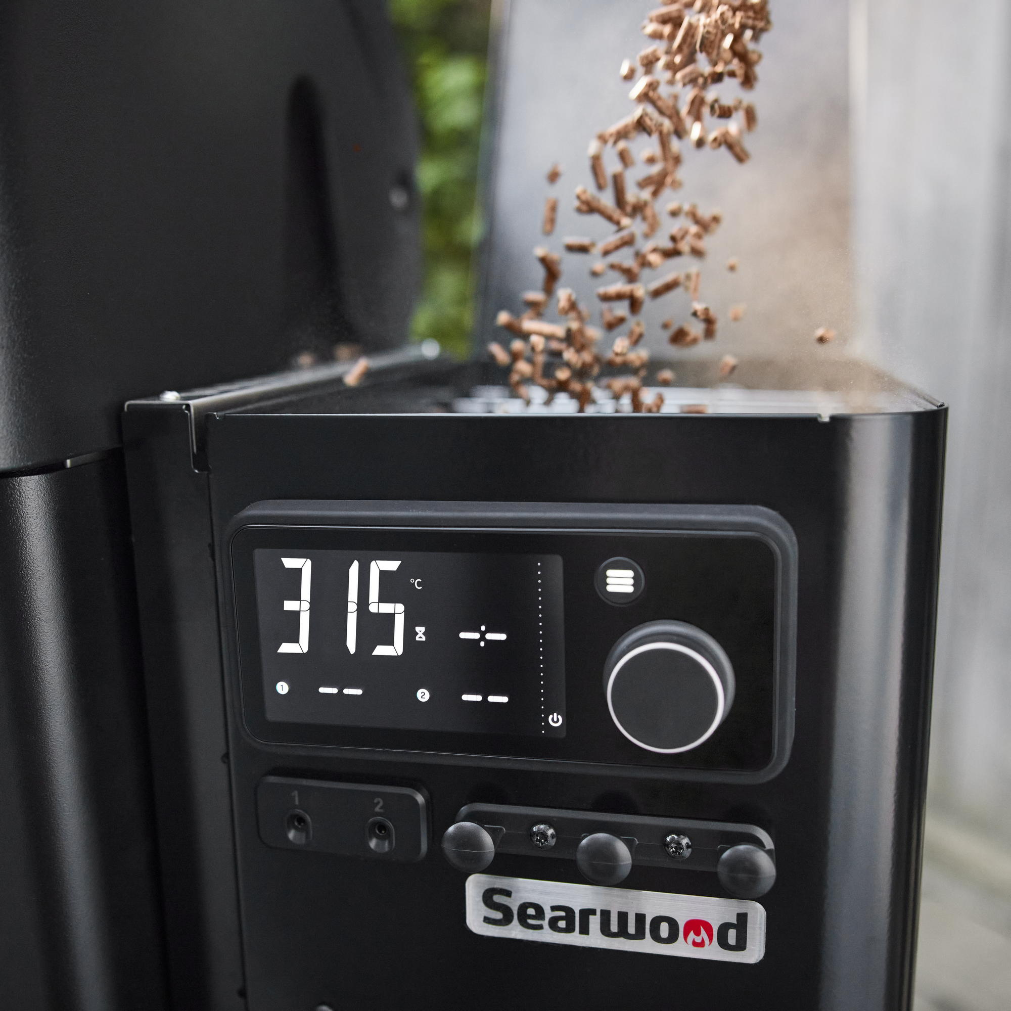 Holzpelletgrill 'Searwood' schwarz 57 x 84 x 100 cm