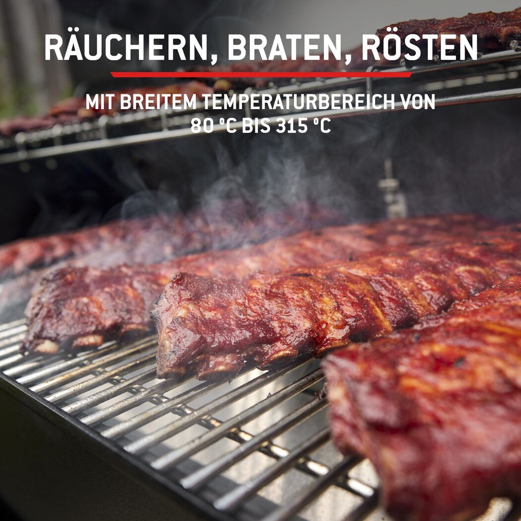 Holzpelletgrill 'Searwood XL' schwarz 57 x 76 x 130 cm