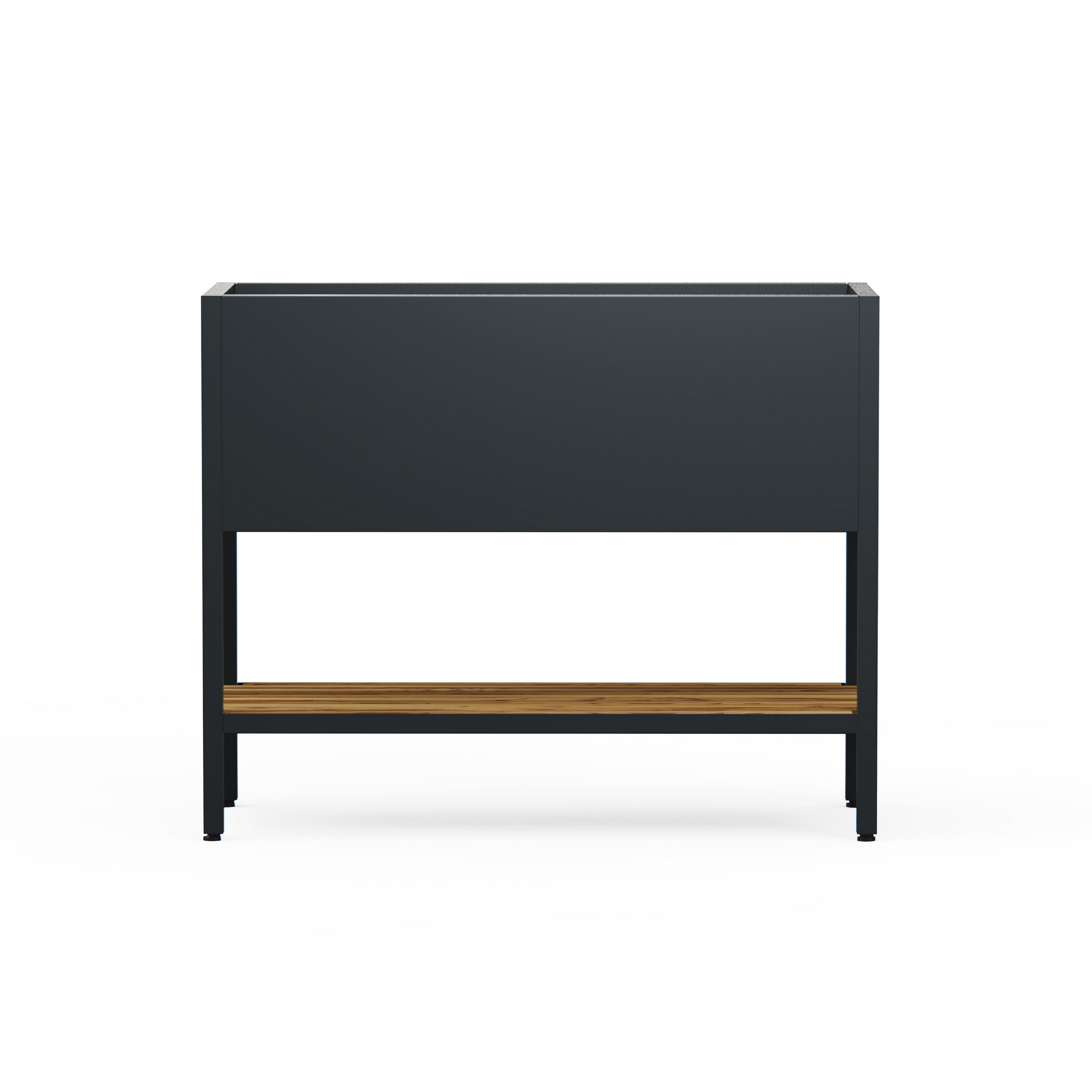 Hochbeet 'Deco' Stahl anthrazit/Holzoptik mit Beleuchtung 100 x 40 x 80 cm