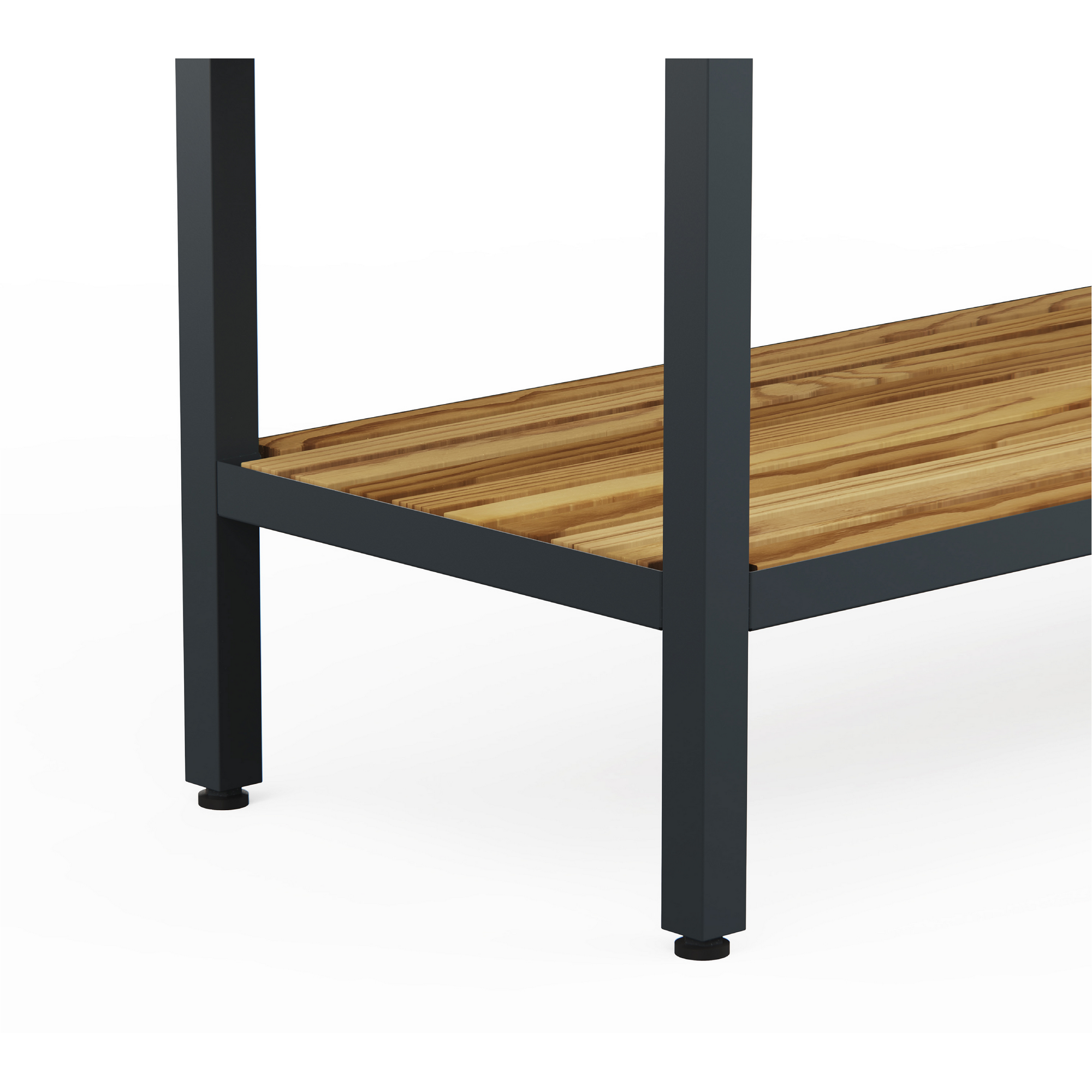 Hochbeet 'Deco' Stahl anthrazit/Holzoptik mit Beleuchtung 100 x 40 x 80 cm