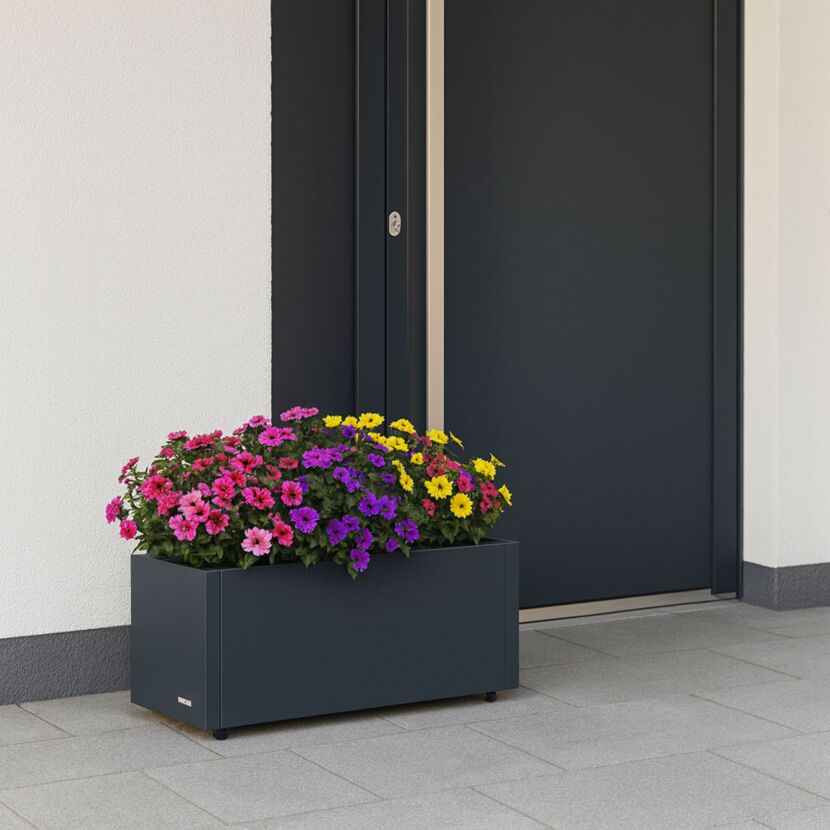 Pflanzkübel 'Cube' anthrazit 80 x 32 x 25 cm
