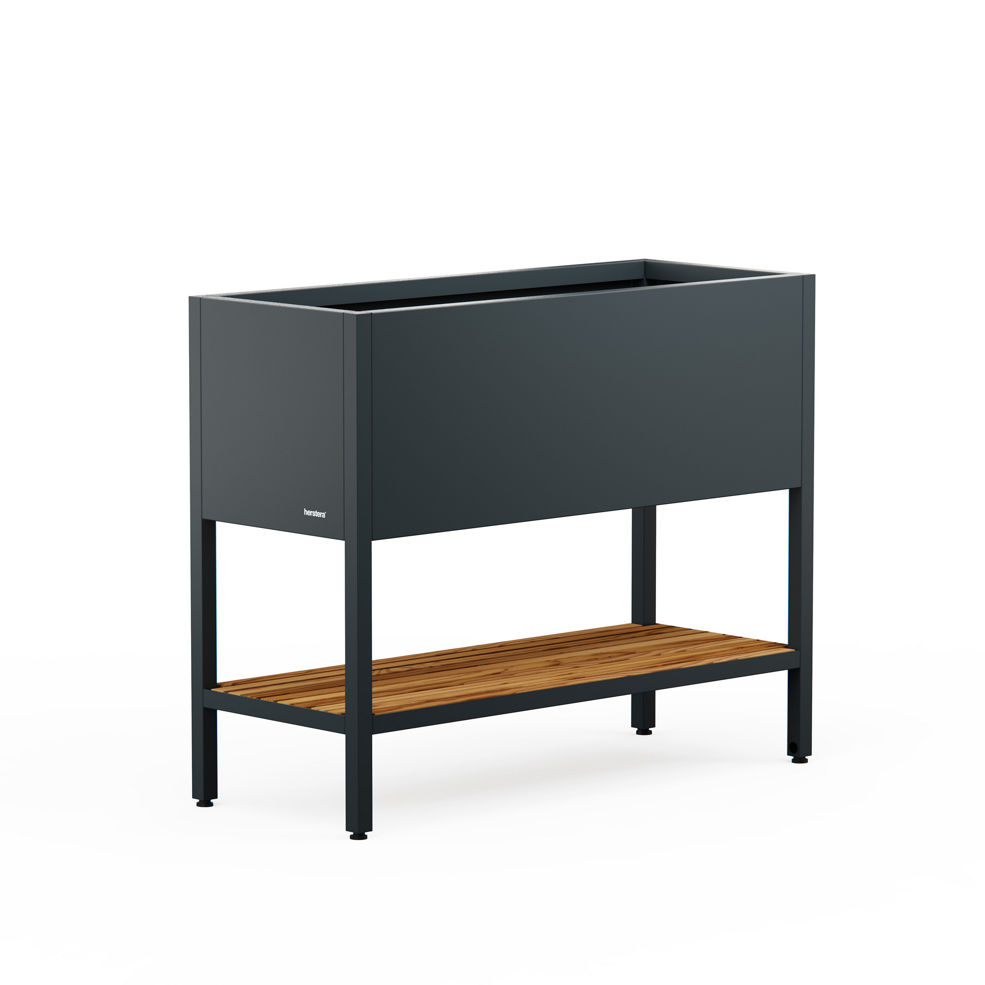 Hochbeet 'Deco' Stahl anthrazit/Holzoptik 100 x 40 x 80 cm