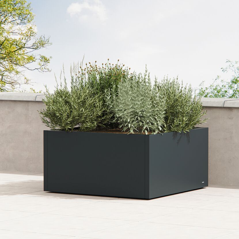 Pflanzkübel 'Cube' anthrazit 100 x 32 x 100 cm