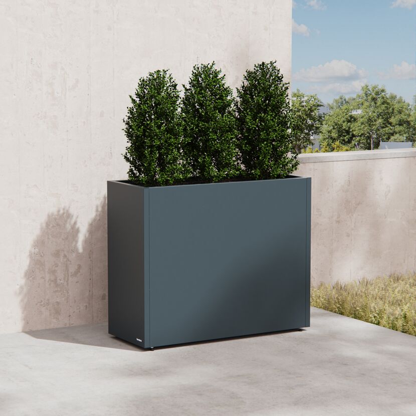 Pflanzkübel 'Cube' anthrazit 100 x 32 x 40 cm