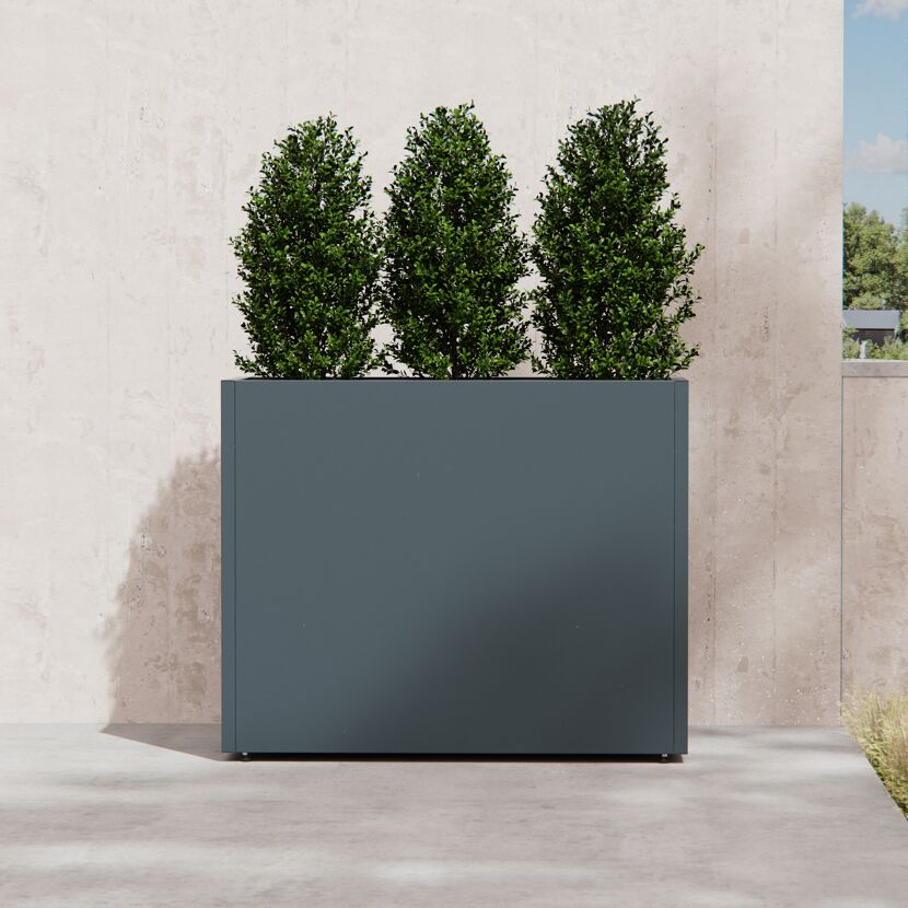 Pflanzkübel 'Cube' anthrazit 100 x 32 x 40 cm