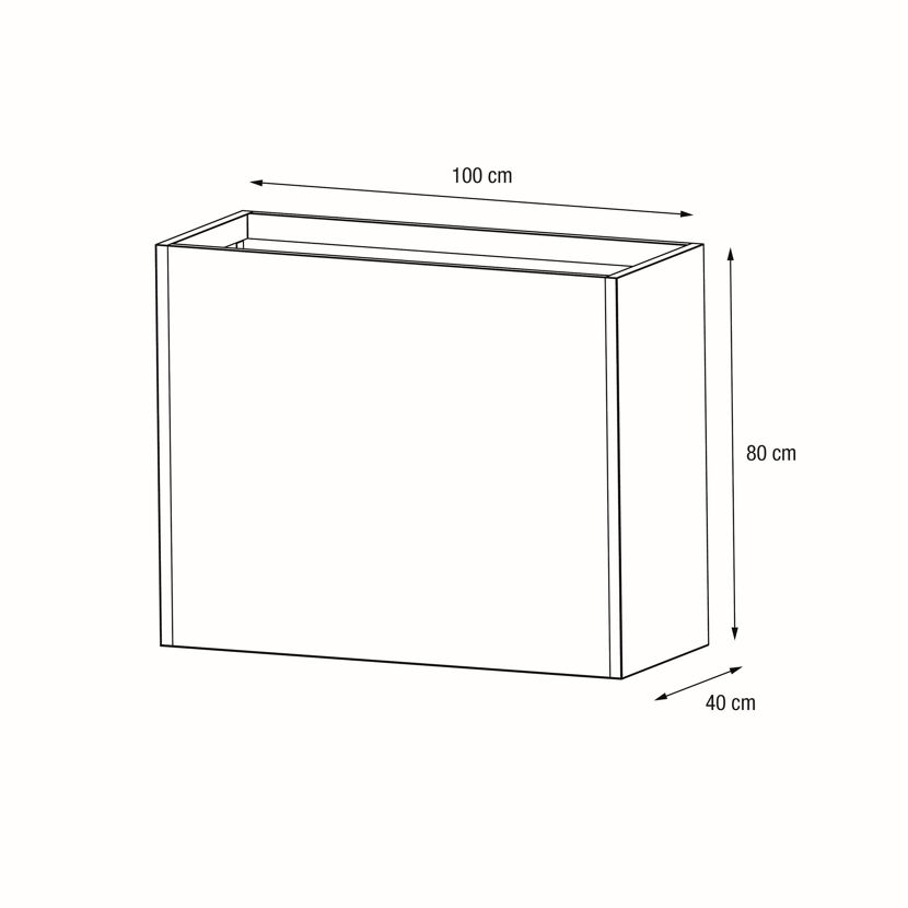 Pflanzkübel 'Cube' anthrazit 100 x 32 x 40 cm