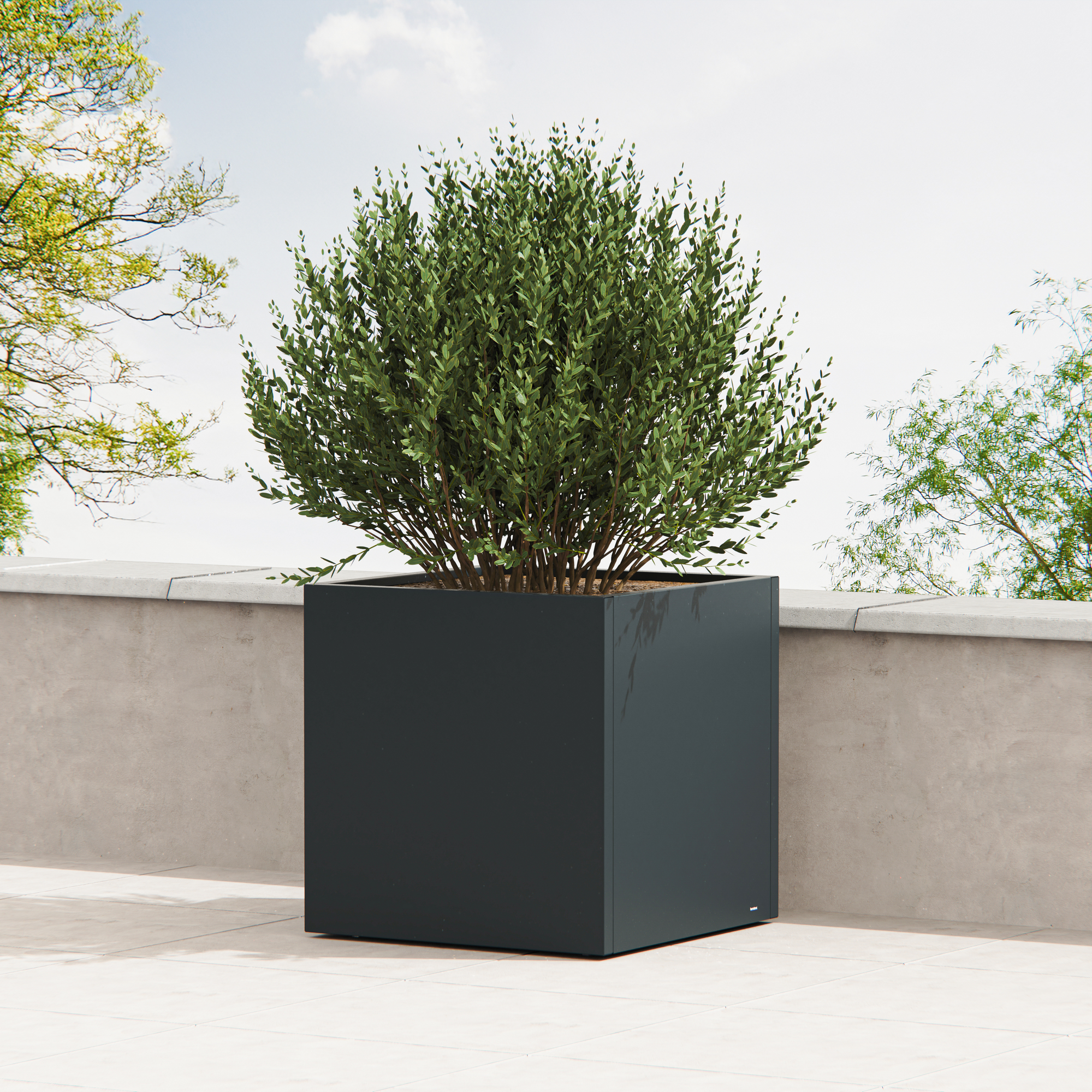 Pflanzkübel 'Cube' anthrazit 80 x 32 x 80 cm