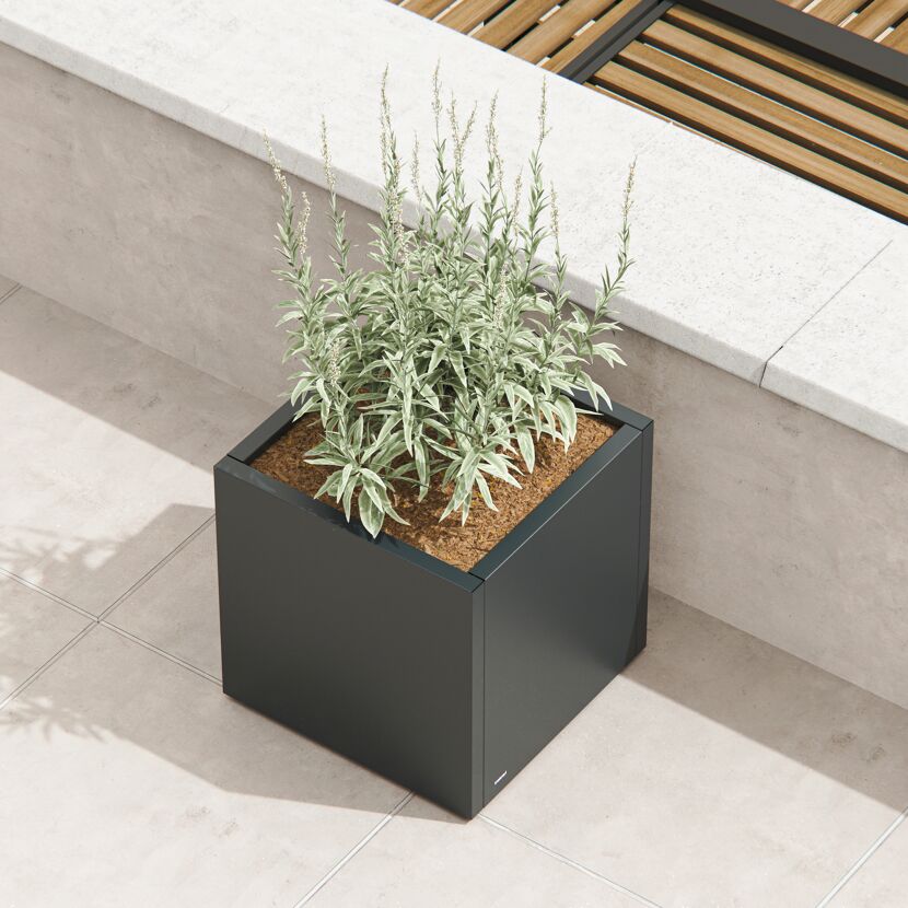 Pflanzkübel 'Cube' anthrazit 60 x 32 x 60 cm
