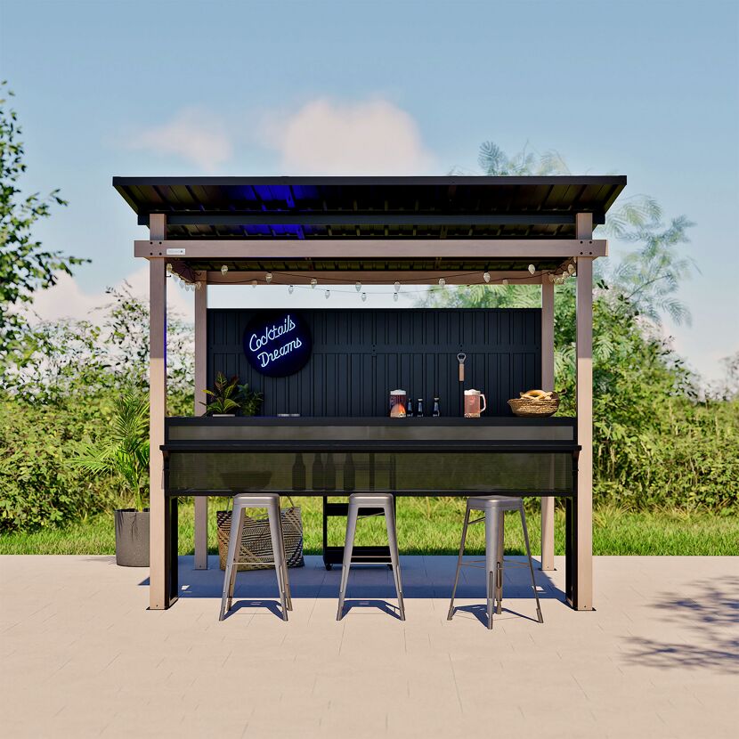 Outdoorbar 'Munich' schwarz/grau 258 x 260 x 230 cm