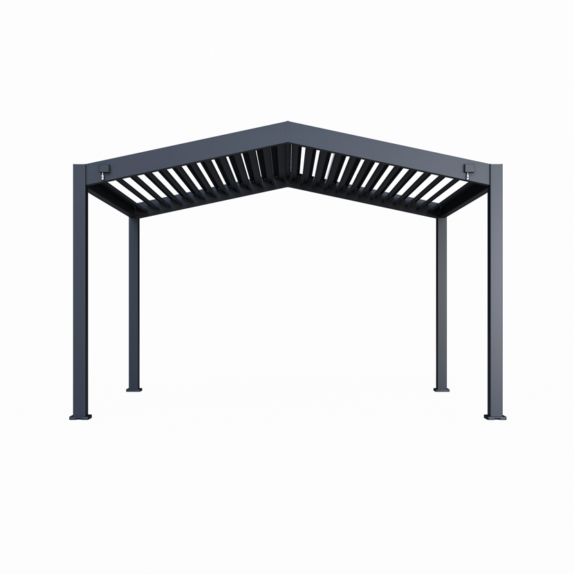 Pergola 'Icon 1013' anthrazit 413 x 363 x 283 cm, mit verstellbare Lamellen