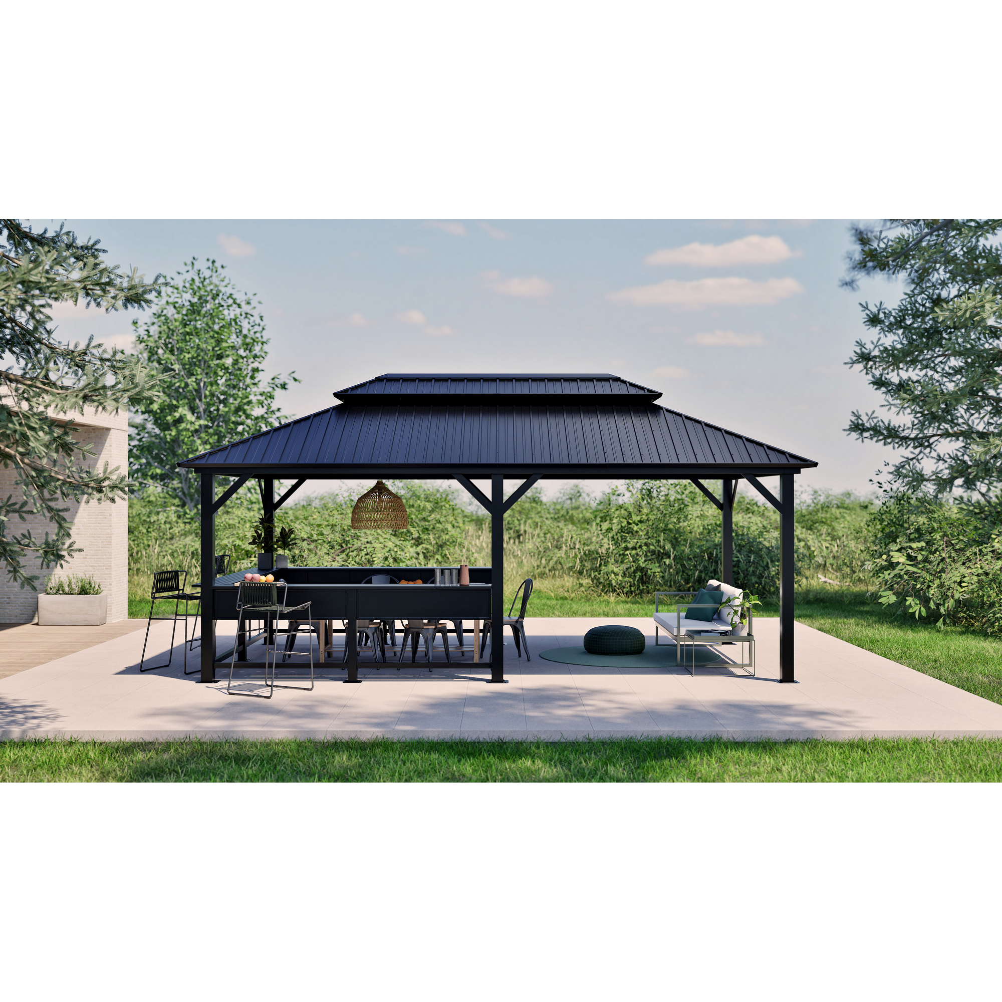 Pavillon 'Bondi 1220' schwarz 570 x 335 x 307 cm