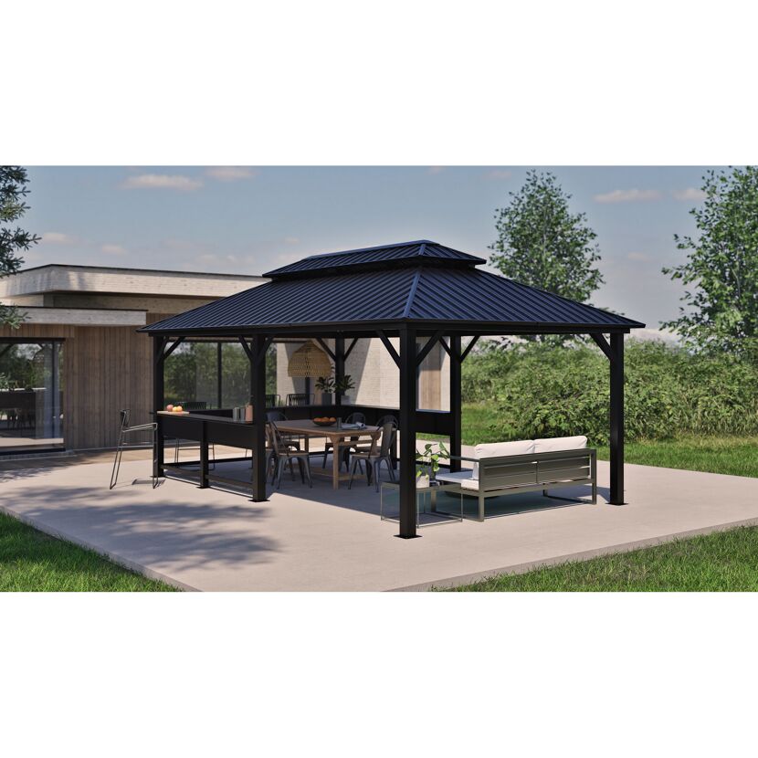 Pavillon 'Bondi 1220' schwarz 570 x 335 x 307 cm