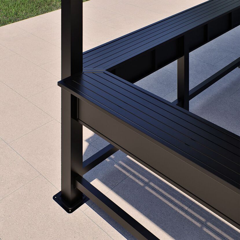 Pavillon 'Bondi 1220' schwarz 570 x 335 x 307 cm