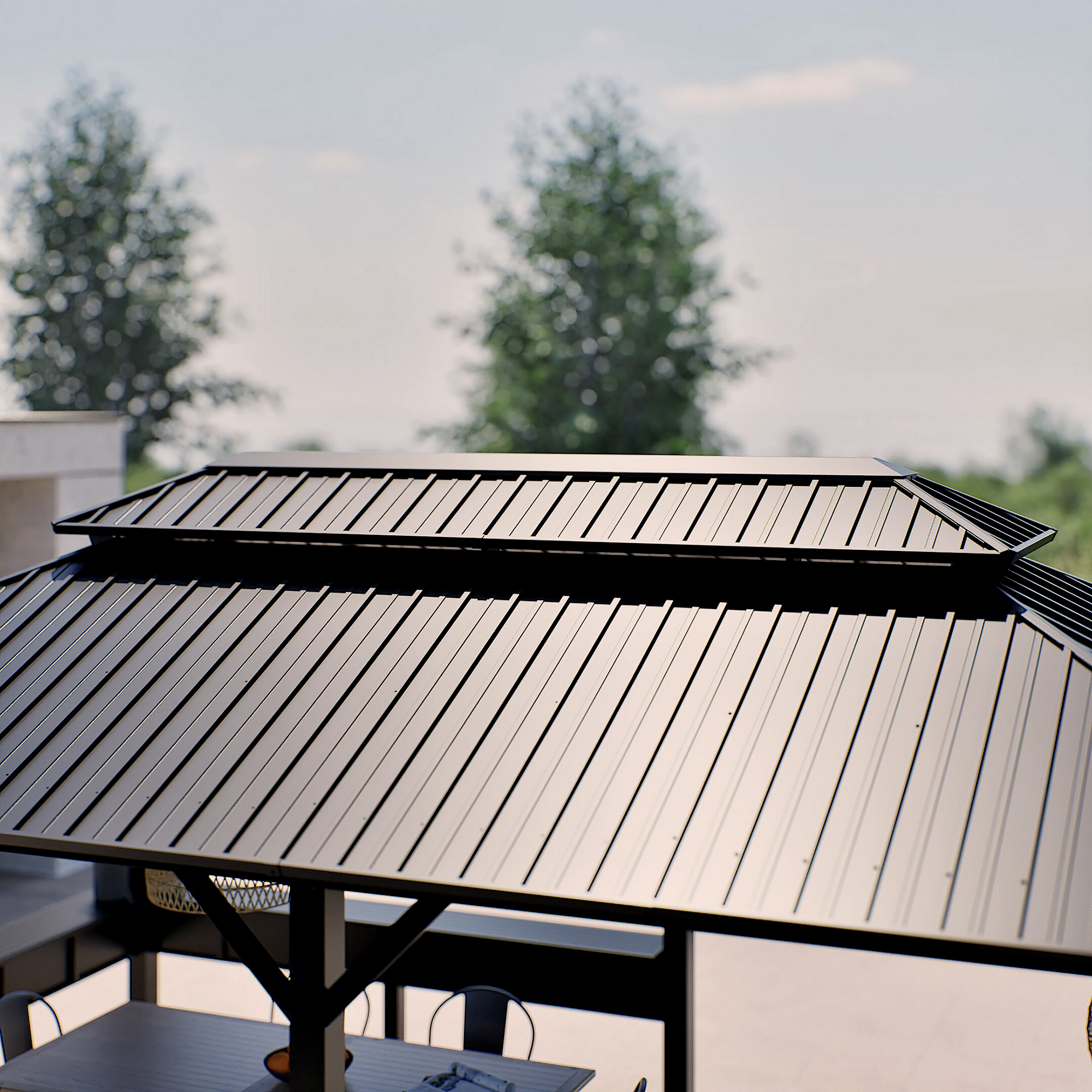 Pavillon 'Bondi 1220' schwarz 570 x 335 x 307 cm