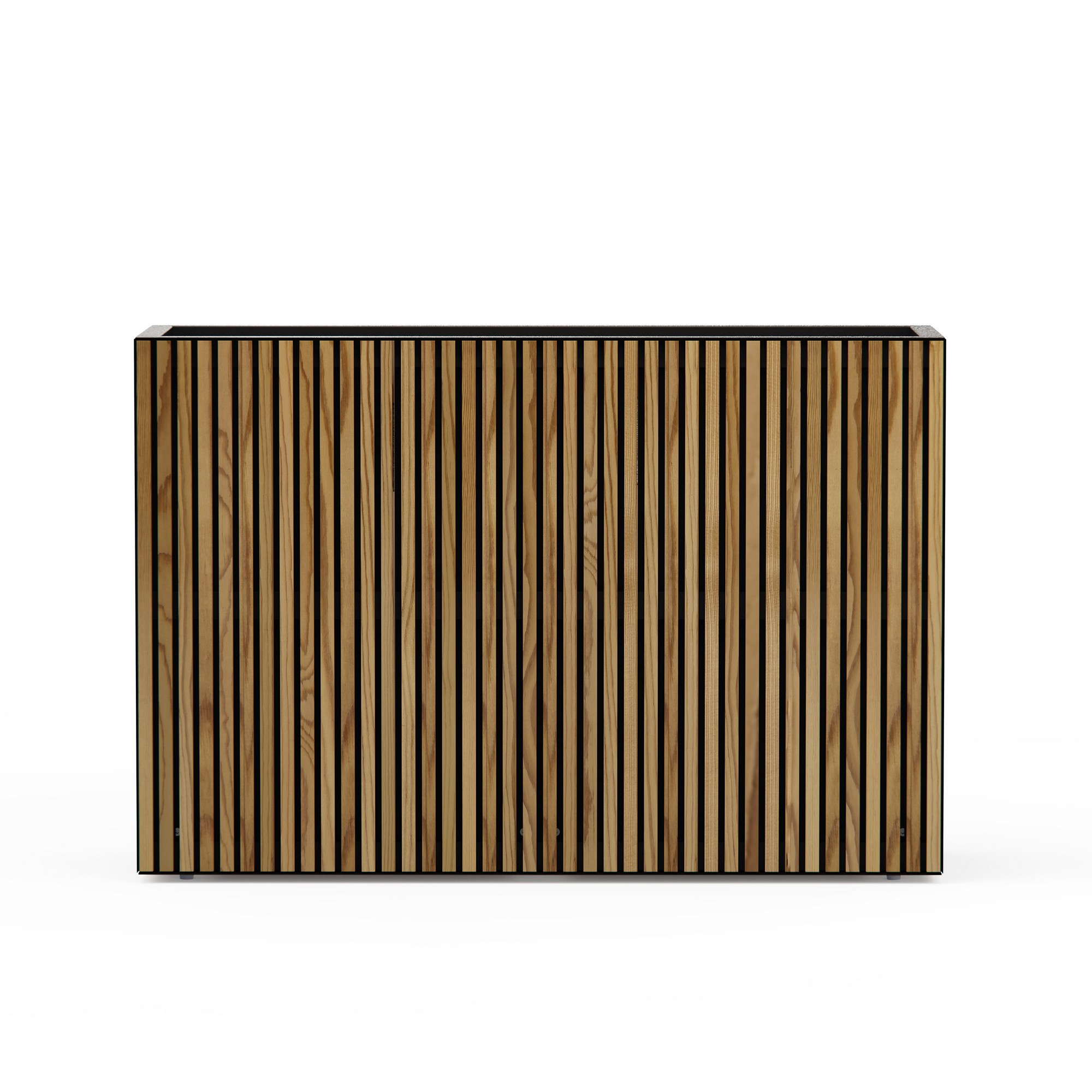 Pflanzkübel 'Deco Planter Divider L' schwarz/naturfarben 120 x 32 x 40 cm