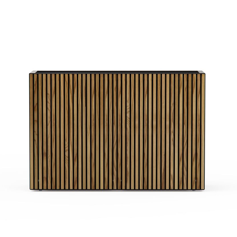 Pflanzkübel 'Deco Planter Divider L' schwarz/naturfarben 120 x 32 x 40 cm
