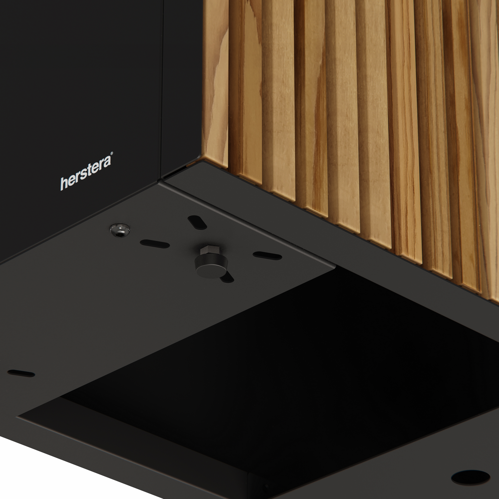 Pflanzkübel 'Deco Planter Divider L' schwarz/naturfarben 120 x 32 x 40 cm