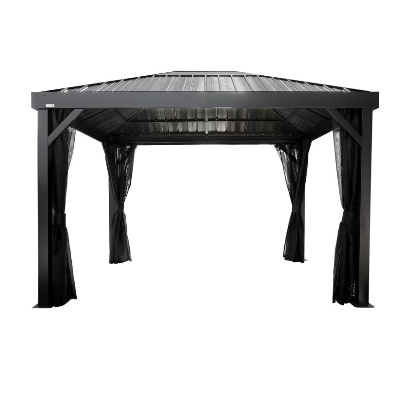 Pavillon 'Kiruna 1012' anthrazit 363 x 298 x 298 cm, mit Moskitonetz
