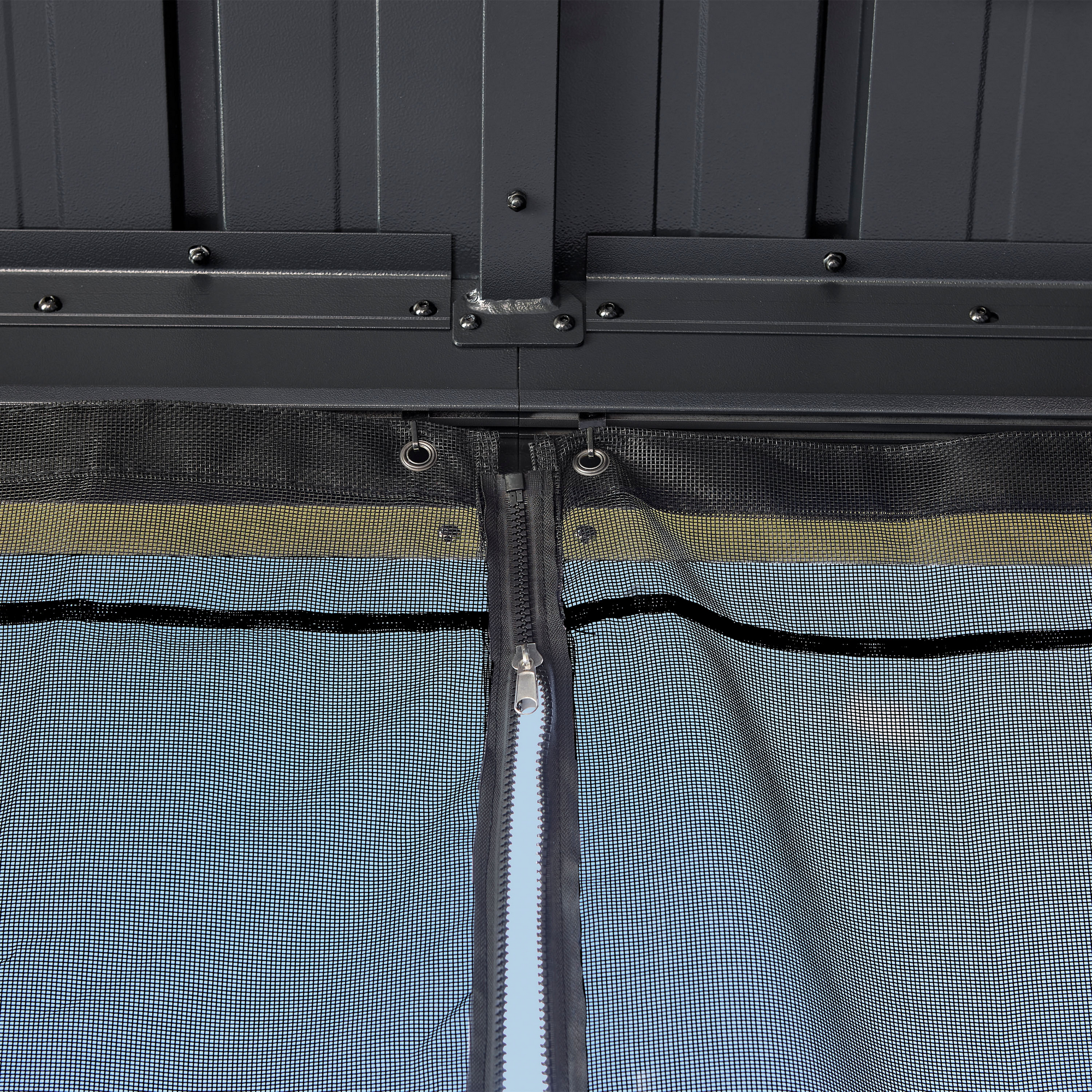 Pavillon 'Kiruna 1012' anthrazit 363 x 298 x 298 cm, mit Moskitonetz