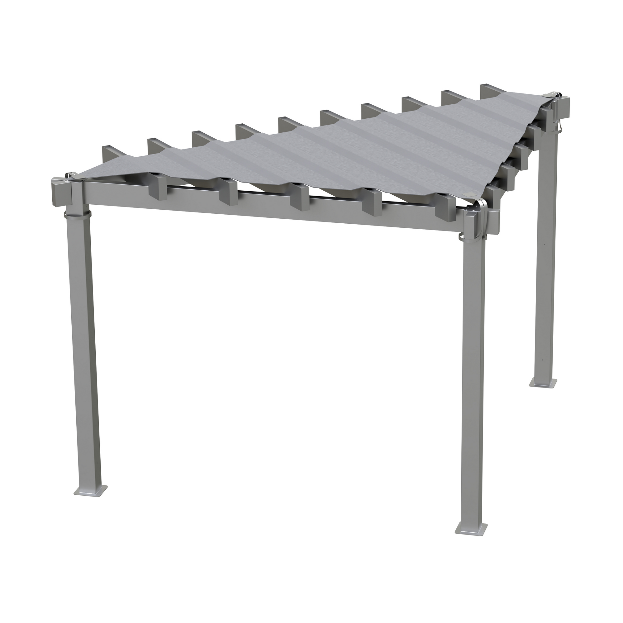 Pavillon 'Lima 1010' lichtgrau dreieckig 399 x 293 x 243 cm, mit Sonnensegel