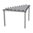 Pavillon 'Lima 1010' lichtgrau dreieckig 399 x 293 x 243 cm, mit Sonnensegel
