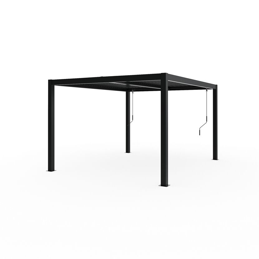 Pergola 'Milo 1012' schwarz 357 x 288 x 225 cm, mit verstellbare Lamellen