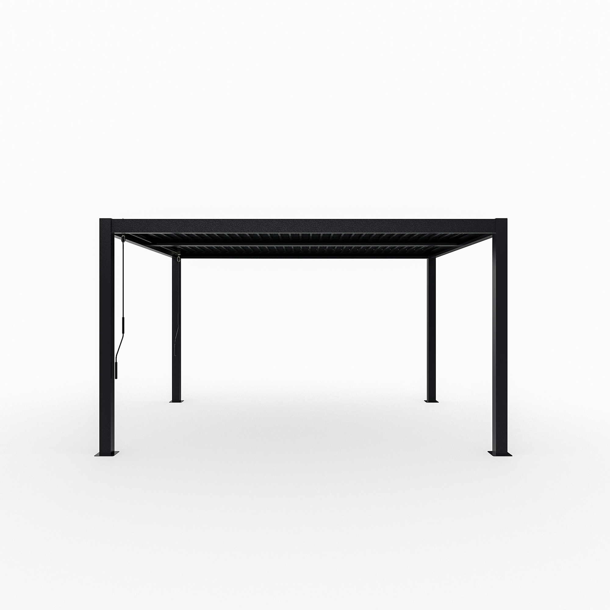 Pergola 'Milo 1012' schwarz 357 x 288 x 225 cm, mit verstellbare Lamellen